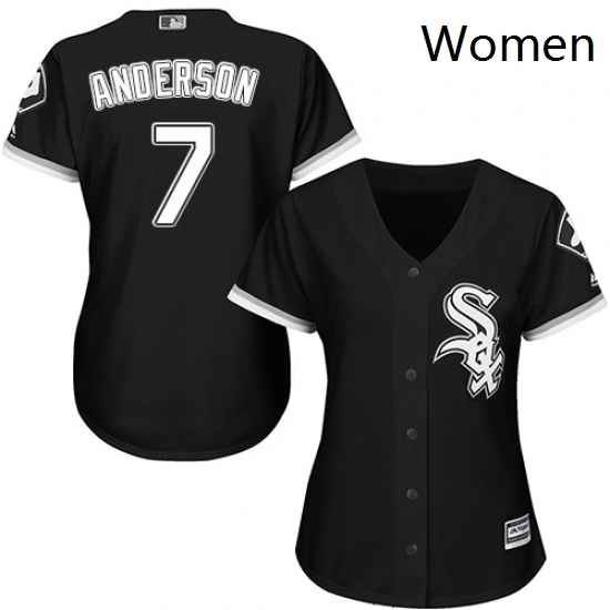 Womens Majestic Chicago White Sox 7 Tim Anderson Authentic Black Alternate Home Cool Base MLB Jersey